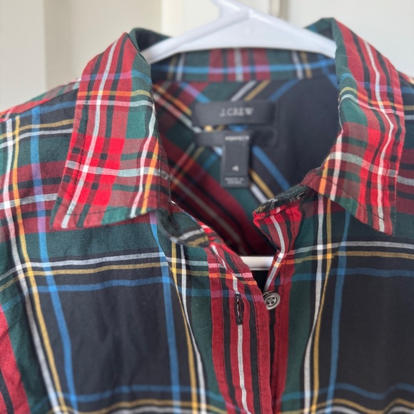 J. Crew Stewart Plaid Perfect Shirt - Size 4 - Picture 2 of 3
